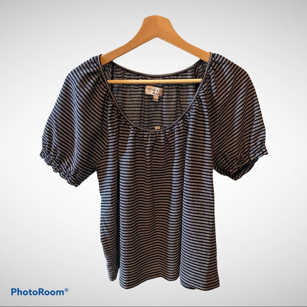 Madewell Black and White Striped Top